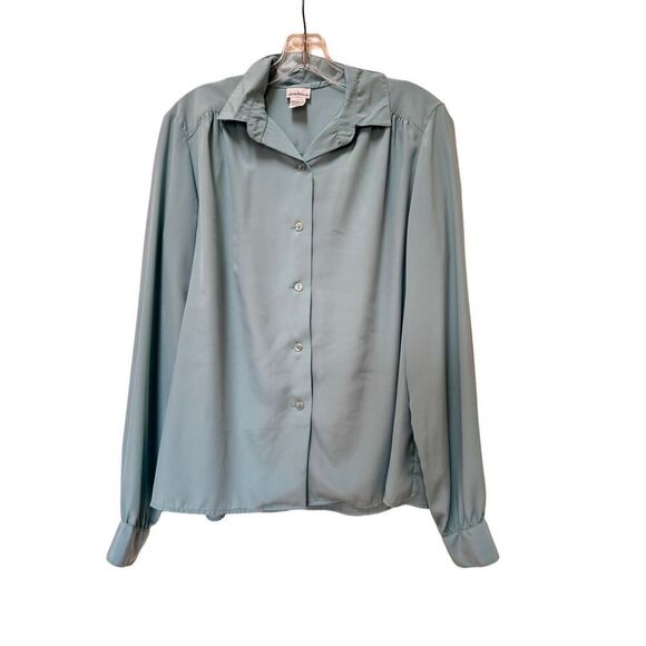 James Kenrob women’s vintage 90s Japanese button up blouse light blue - Picture 2 of 5